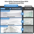 thumbnail image 6 of MORDEER 56-60"W x 75"H Frameless Shower Door in Gold with 1/4" Clear Sgcc Certified Tempered Glass, Explosion-Proof Film, Stainless Steel Top Rail, 6 of 11