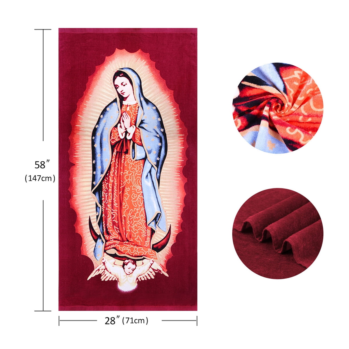 JML 100% Cotton Beach Towel,Soft & Quick-Dry Pool Towel,Perfect for Beach,Swimming,28"x58"