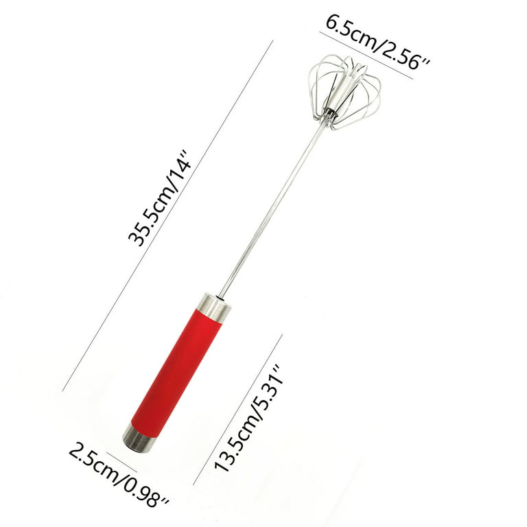 Ycolew Semi-Automatic Whisk, Stainless Steel Eggs Whisk, Hand Push