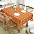 thumbnail image 2 of Autumn Fall Tablecloth for Thanksgiving, Gingham Buffalo Plaid Table Cloth, Checkered Waterproof Spillproof Table Cover for Dinner Kitchen Party Holiday Decor, Yellow Orange, Rectangle 60 x 84 Inch, 2 of 6