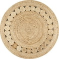 thumbnail image 2 of JONATHAN Y ANSA 5' Round Area Rug, Dahlia Jute Boho Circle - Natural, RNF101A-5R, 2 of 8