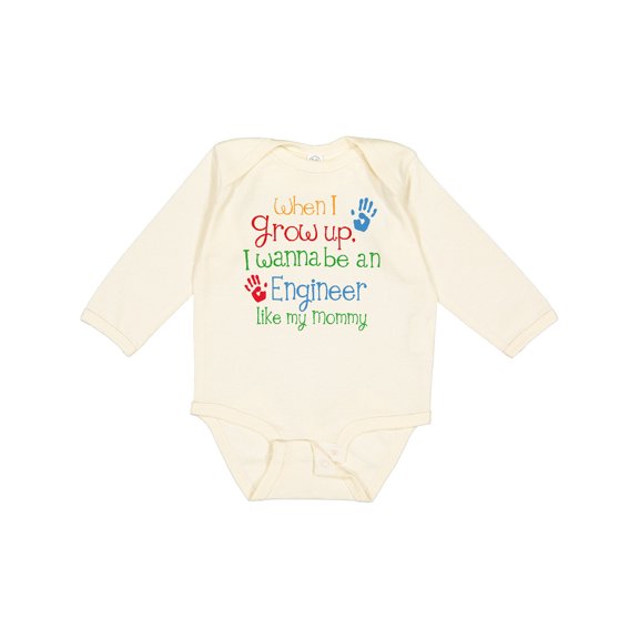 Inktastic Engineer Like Mommy Boys or Girls Long Sleeve Baby Bodysuit