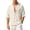 Beige, variant on Men's Button Down Short Sleeve Shirts Lightweight Casual Notch V Neck Collared T-Shirts Trendy Textured Summer Beach Vacation Tees Shirt with Pocket Green XL