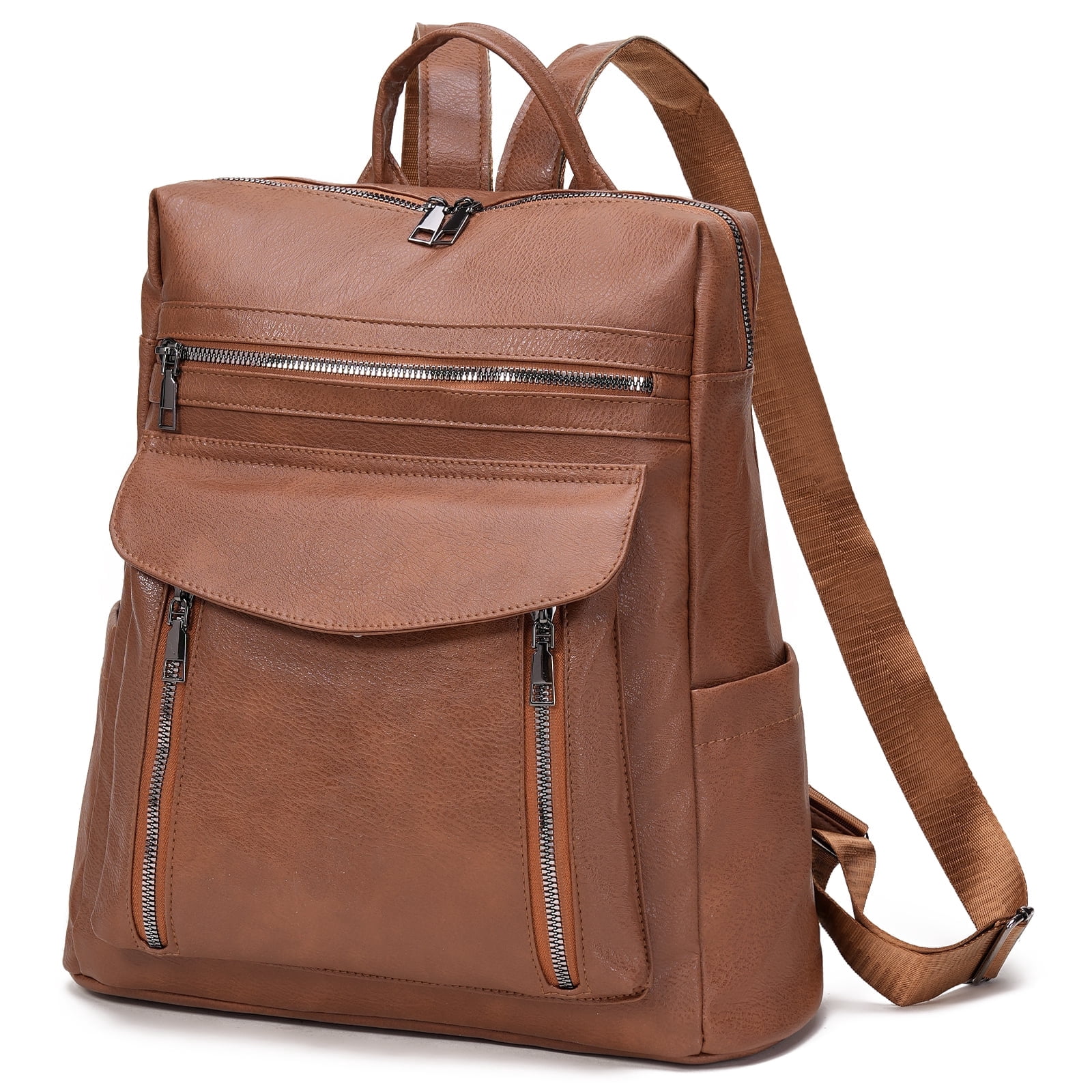 GOIACII Laptop Backpack for Women 13.3 inch,Travel Leather Backpack Purse,Professional Water-Resistant College Business Work Casual Daypack