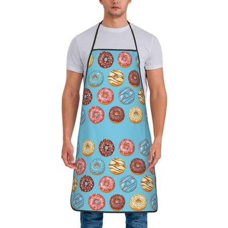 

Gaeub Cute Donut Print Apron for Men and Women Waterproof Apron for Cooking Dishwashing Lab Butcher Dog Grooming