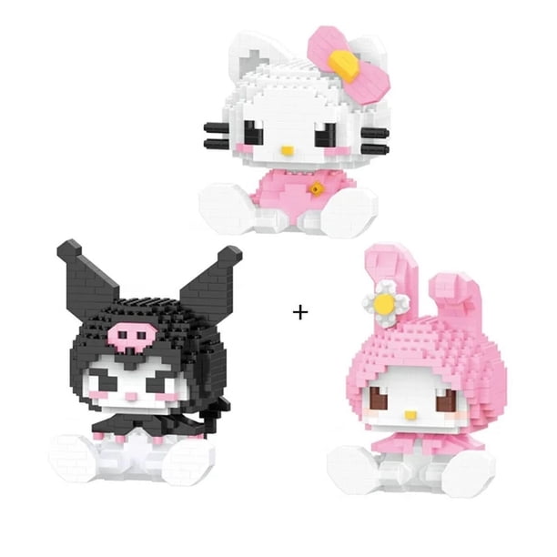 Sanrio-bloques de construcción de Hello Kitty para niños, My Melody, Cinnamoroll, Pompompurin, Kuromi Friends, juego de regalo de juguete