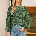 thumbnail image 5 of Womens Casual Graphic Print Sweatshirt Crew Neck Long Sleeve Sweatshirts Soft Lightweight Pullover Tops, 5 of 7