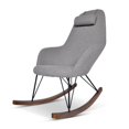 thumbnail image 1 of Jayce Fauteuil Berçant en Tissu à Dossier Fixe de Style Mi-Siècle Moderne, Gris, 1 of 7