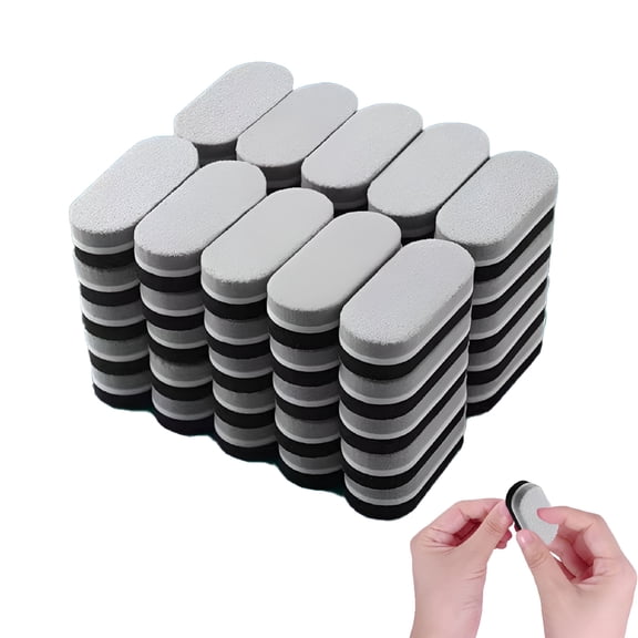 ACDANC Mini Nail Files Block, 100/180 Grit Sponge Nail Buffers For Acrylic Nails, Buffing Block Double Sided For Manicure Tools - Grey/Black