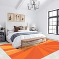 thumbnail image 2 of Modern Mid-Century Sun Rays Area Rugs Boho Abstract Orange Stripes Rugs Washable Easy Clean Soft Carpet for Living Room Bedroom Home Decor Throw Mat 4x5ft, 2 of 8