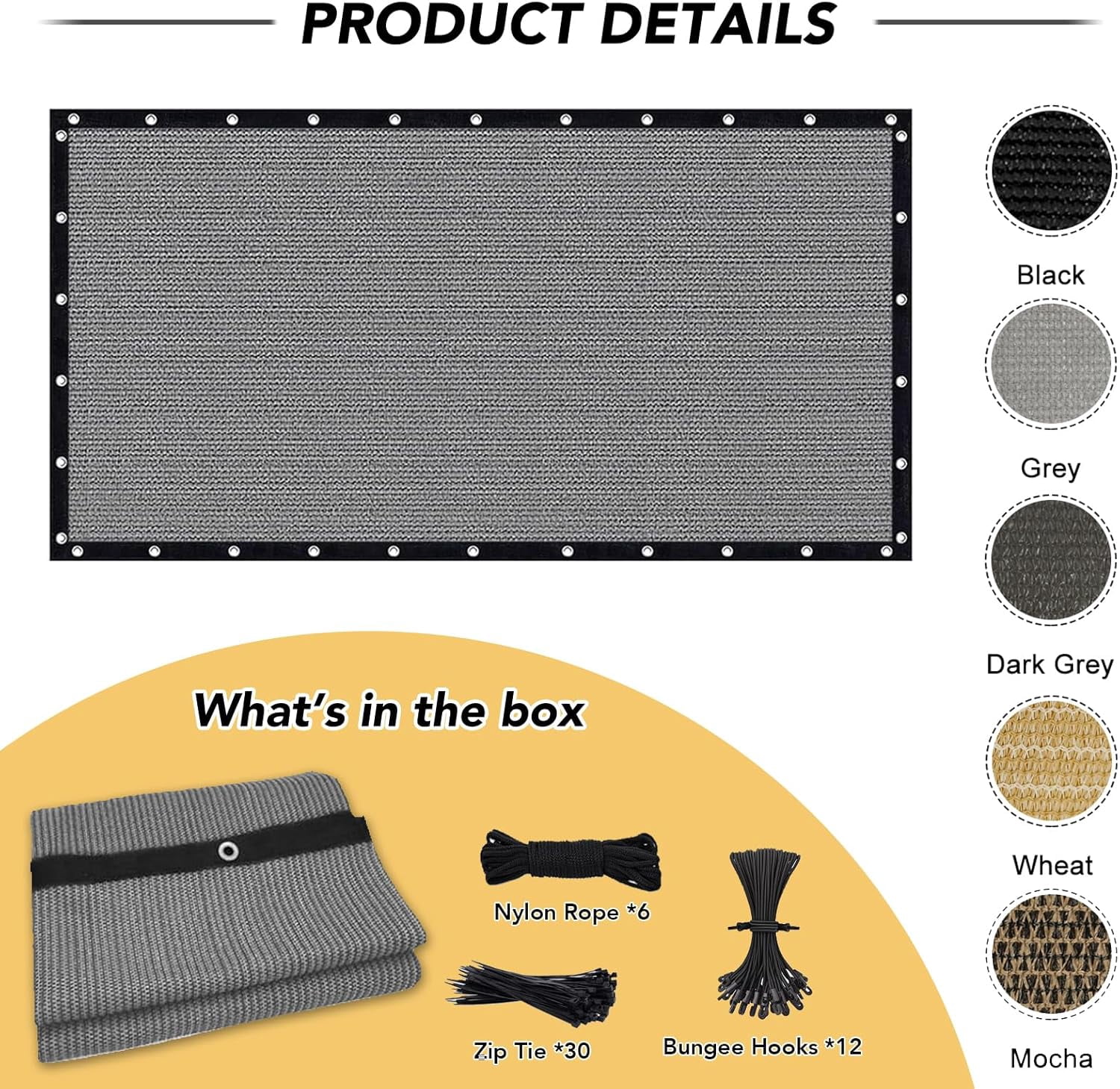 Shade&Beyond 90% Sun Shade Cloth 12'x16'Outdoor Pergola Shade Cover Canopy with Grommets UV Block Privacy Screen for Patio, Backyards, Outdoor, Carport, Garden,Light Gray