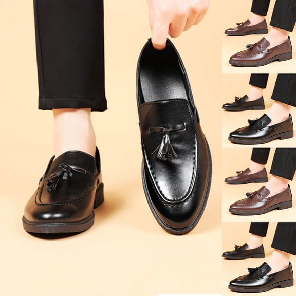 Msgweeeg Casual Shoes for Men Men's Fashion Casual Spring Summer Solid Color Loafers with Tassels On Loafers
