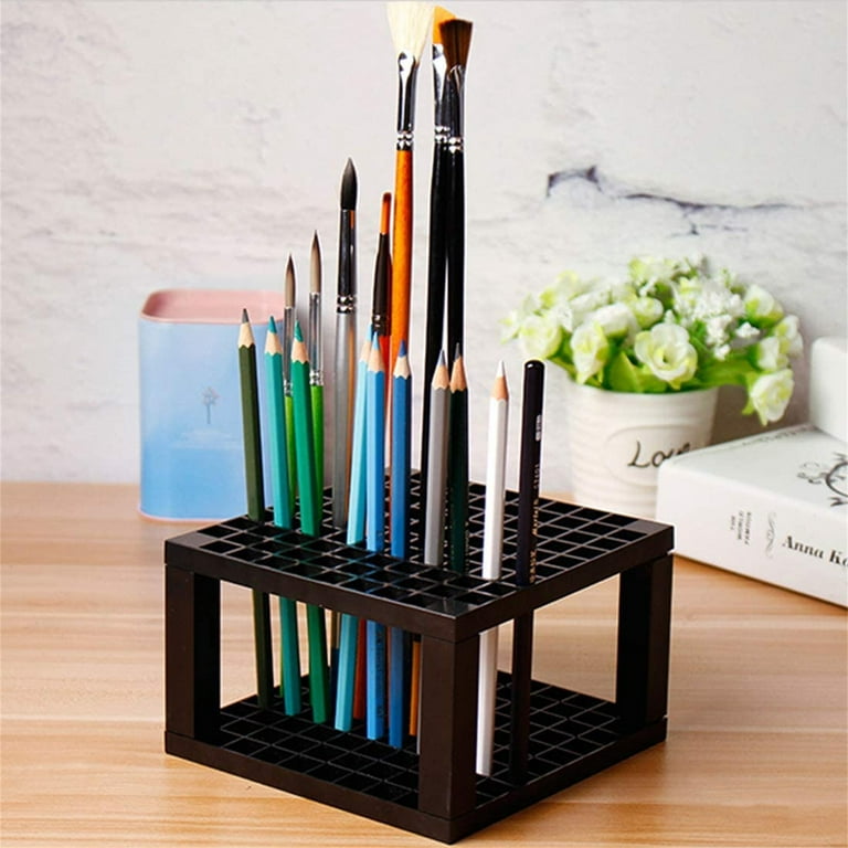 Leather Art Supply Organizer, Pencil Pen Holder With 4