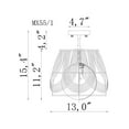 thumbnail image 2 of Lada 13 in. 1-Light Indoor Brass and Woven Rattan Finish Semi-Flush Mount Ceiling Light with Light Kit, 2 of 7