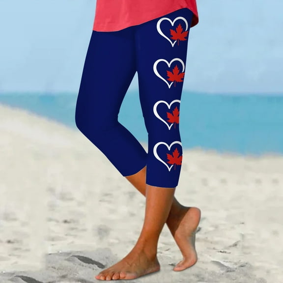 Womens Capri Leggings Clearance Comfortable Soft Snug Capri Pants Breathable Running Opaque Yoga Pants with Pockets Stretchy Athletic GymBlueL