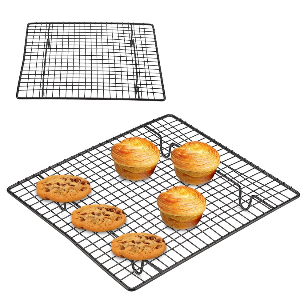 Details about   Nonstick Wire Cookie Baking Cooling Rack BBQ Frying Bread 2pc 10" X16" Home 