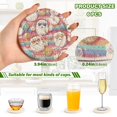 thumbnail image 3 of 6 Pcs Drink Coasters with Holder 3.94in Woven Coasters for Drinks Cartoon-style Santa Claus Coaster Set for Protection Table, 3 of 7