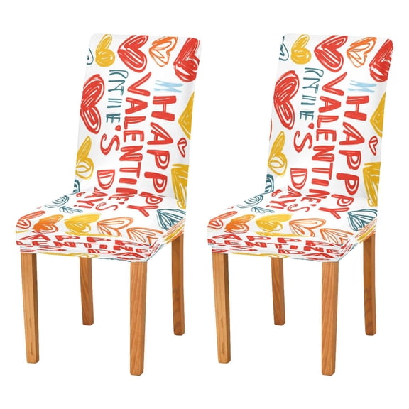 BZSMCE Chairs Slipcovers Dining Chair Covers Pattern Of Hearts Creative Pattern