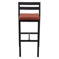 thumbnail image 4 of LeisureMod Patio Bar Stool in Powder-Coated Aluminum Frame with Removable Cushion Low Open-Back Design and Footrest Chelsea Collection Set of 2 in Orange, 4 of 10