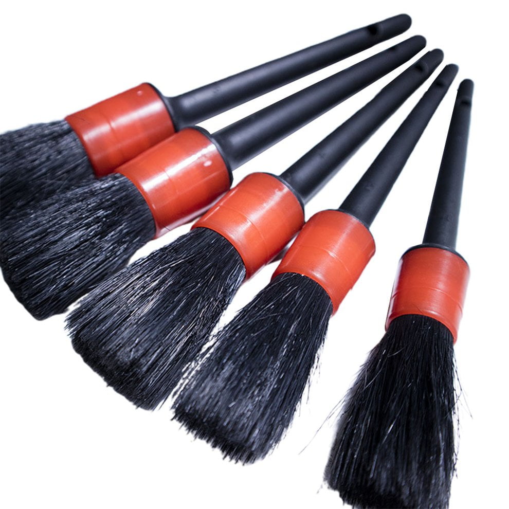 5 Sets Plastic Round Brush Beauty Detail Brush Gap Brush Car Wash