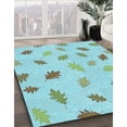 thumbnail image 2 of Ahgly Company Indoor Rectangle Patterned Tron Blue Area Rugs, 4' x 6', 2 of 6
