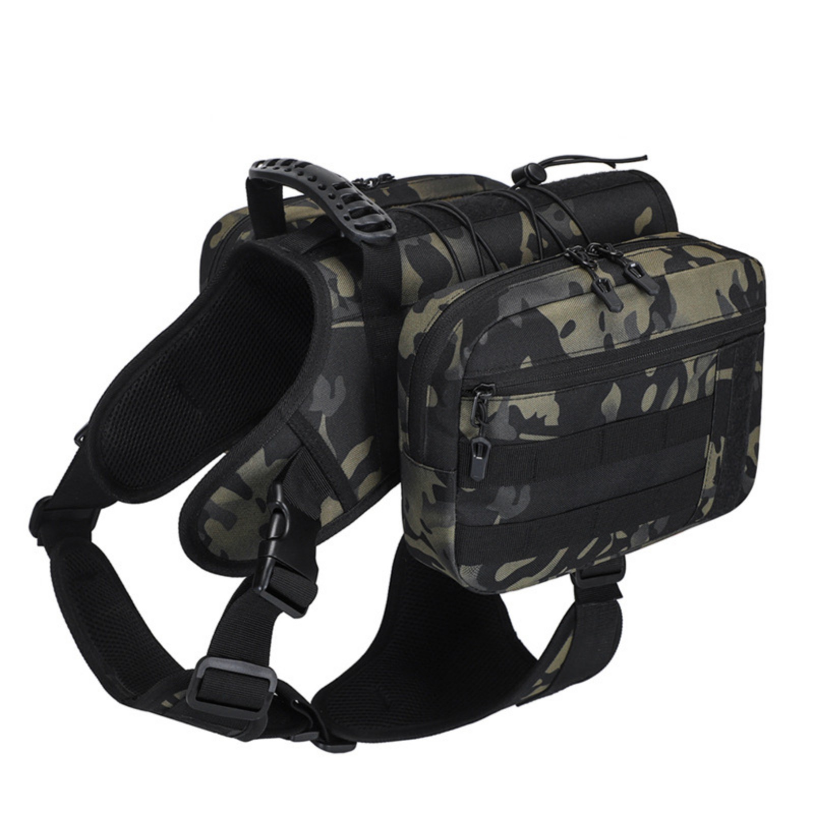 Jaucin Outdoor Dog Hiking Backpack Large Dog Hiking Backpack 2 in 1 Dog Saddle Bag Adjustable Straps Large Capacity Breathable and Waterproof Fabric
