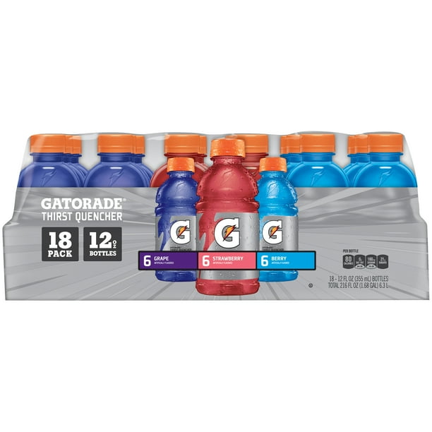 Gatorade Thirst Quencher Sports Drink, Variety Pack, 12 oz Bottles, 18