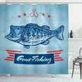 thumbnail image 1 of Ambesonne Fishing Theme Shower Curtain, Throat Fish USA Flag, 69"Wx84"L, Multicolor, 1 of 3