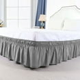 thumbnail image 6 of PiccoCasa Bed Skirt Polyester Elastic Wrap Around Dust Ruffle, Full Dark Gray, 6 of 7