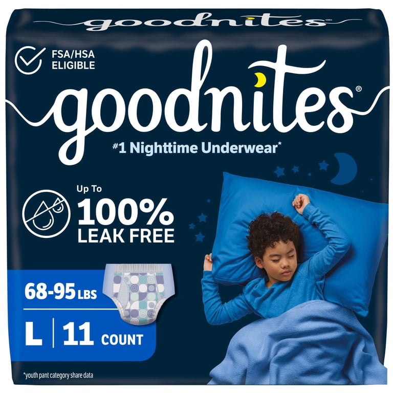 GoodNites NightTime Youth Absorbent Underwear for Bed Wetting