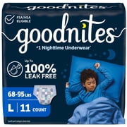 Goodnites Boys Nighttime Bedwetting Underwear, L (68-95 lbs), 11 Count (Select for More)