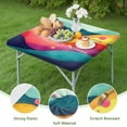 thumbnail image 4 of Colorful Tie Dye Mountain Pattern Square Fitted Tablecloth with Elastic Edge,Square Table Cover,Washable Elastic Table Cover for Home Kitchen Party Decor 34"x34", 4 of 6