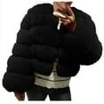 thumbnail image 1 of WRKEKC Plus Size Womens Parka Style Plush Coat Stand Collar Extended Sleeves Cold Weather Snow Jacket, 1 of 5