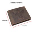thumbnail image 6 of MARSHAL RFID Blocking Distressed Leather Men's Western Cowboy Bifold Leather Wallet Texas Longhorn Design Brown, 6 of 9