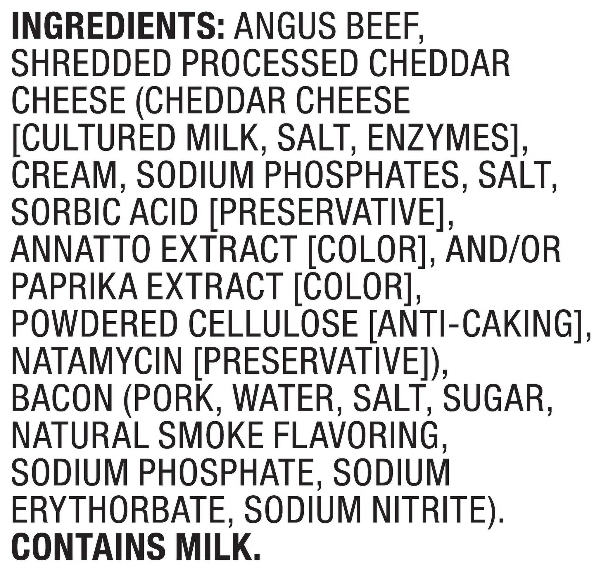 Marketside Cheddar & Bacon Angus Beef 1/3 lb Patties, 2 lb, 6 Count (Frozen)