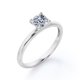 thumbnail image 5 of JeenMata Anillo de Compromiso con Solitario de Moissanita de Talla Cojín de 1 Quilate con Engaste en Garras y Baño de Oro Blanco de 18 K sobre Plata, Certificado, 5 of 7