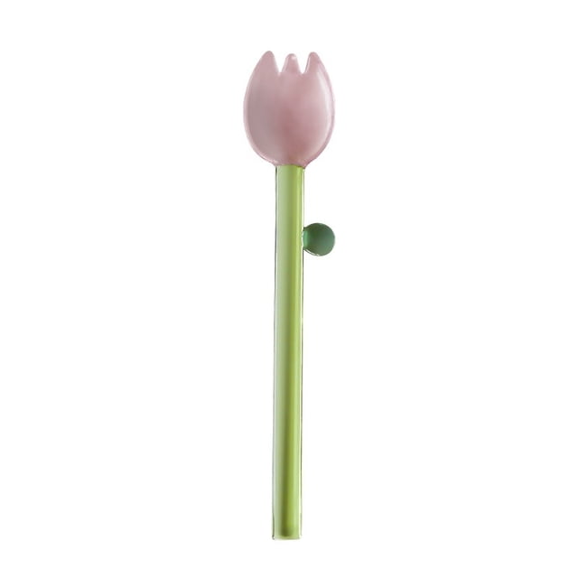 Borosilicate Glass Stirring Spoon - Long Handle Cocktail Stirrer for Iced Coffee, Lemonade, and Sundaes