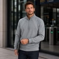 thumbnail image 2 of AZoiNM Men's Quarter Zip Pullover Sweatshirt, Casual Long Sleeve Mock Neck Fleece Sweatshirt with Ribbed Cuffs and Hem, Midweight Fall Spring Sweater Top, 2 of 13