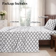 thumbnail image 4 of Lux Decor Twin Size Bed Sheets Set 3 Piece - Quatrefoil Pattern, Ultra Soft Polyester Sheet Deep Pocket Fit, Wrinkle Free, Breathable & Fade Resistant OEKO-TEX Certified, White, 4 of 11
