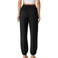 thumbnail image 3 of Pantalones Harem de Yoga para Mujeres INSPIRE CHIC con Abertura Lateral, Joggers, Cubierta de Playa, Pantalones de Entrenamiento, XL, Negro, 3 of 5