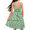 Floral Green, variant on Girls Spaghetti Strap Tie Back Dress Ruffle Hem Summer Beach Casual Sundress with Pockets, 6-14Y