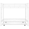 thumbnail image 5 of Tcbosik Twin Over Twin Size Bunk Bed with Trundle, Metal Bunk Bed Frame with Ladder and Full-Length Guardrail, No Box Spring Needed, Space Saving, White, 5 of 9