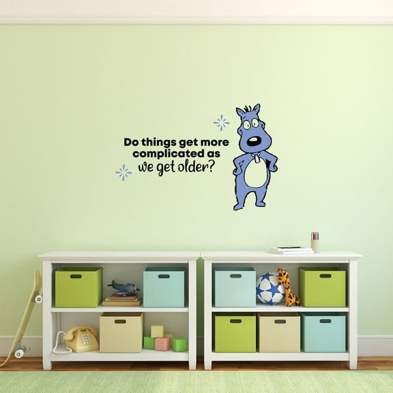 Get Older Doug Cute Life Quote Cartoon Quotes Decors Wall Sticker Art Design Decal for Girls Boys Kids Room Bedroom Nursery Kindergarten Home Decor Stickers Wall Art Vinyl Decoration (12x20 inch)