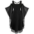 thumbnail image 5 of Dresses For Women Plus Size Fashion Gothic Style Vintage Midi Dress Croset Long Flare Sleeve A Line Party Dress, 5 of 5