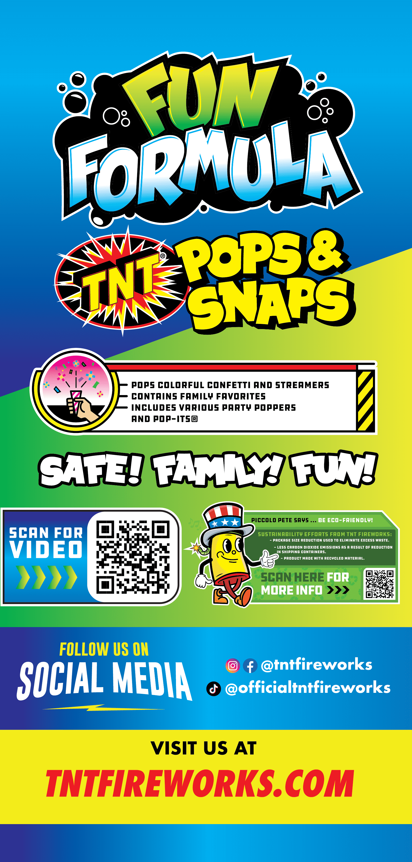 TNT Fireworks Fun Formula, Party Popper and Pop Its Assortment, Any Occasion