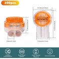 thumbnail image 2 of Conectores de Cable de 200 piezas a UY2, terminales impermeables de conector de empalme rápido con botón naranja transparente esquí esquí Gafas de esquí, 2 of 5