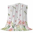 thumbnail image 6 of Pink Spring Floral Blanket Soft Cozy Warm Throw Blanket for Couch, Plush Fuzzy Flannel Fleece Blankets for Sofa, Pastoral Flowers Farmhouse Bed Blankets Lightweight Gifts for Women, 50"x80", 6 of 9