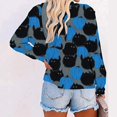 thumbnail image 4 of Chandail en Molleton Chat Citrouille Pull Col Rond Halloween pour Femmes Manches Longues Décontracté Ample, 4 of 7