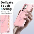 thumbnail image 2 of ELEHOLD Case for Samsung Galaxy S24 Ultra, Shockproof Magnetic Matte Phone Case with Ring Stand,Pink, 2 of 6