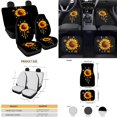 thumbnail image 4 of Yuyamidu Sunflower Car Seat Cover Set with Floor Mats Dog Paw Steering Wheel Cover Seat Belt Pad Cup Holder Gear Shift Knob Cover Set Fit for Most Cars SUVs, 4 of 6